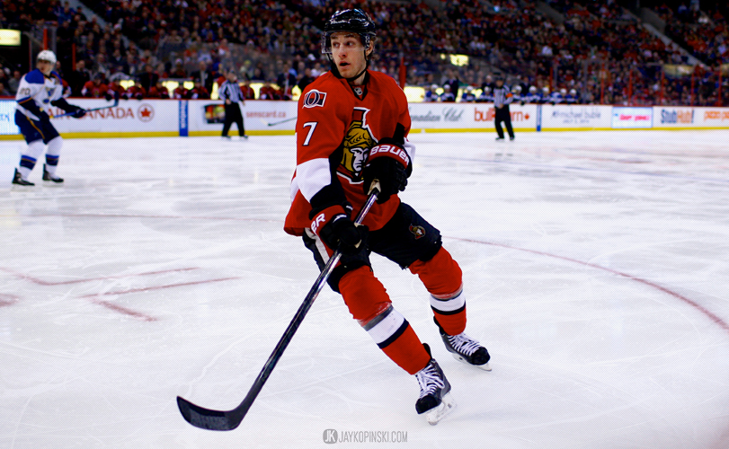 OTTAWA, CANADA - December 16: Ottawa Senators Center Kyle Turris (7) [6054] during a game between the Blues and Senators at Canadian Tire Centre on December 16, 2013 in Ottawa, Ontario, Canada. ***** Editorial Use Only *****Jay Kopinski-Icon/SMI